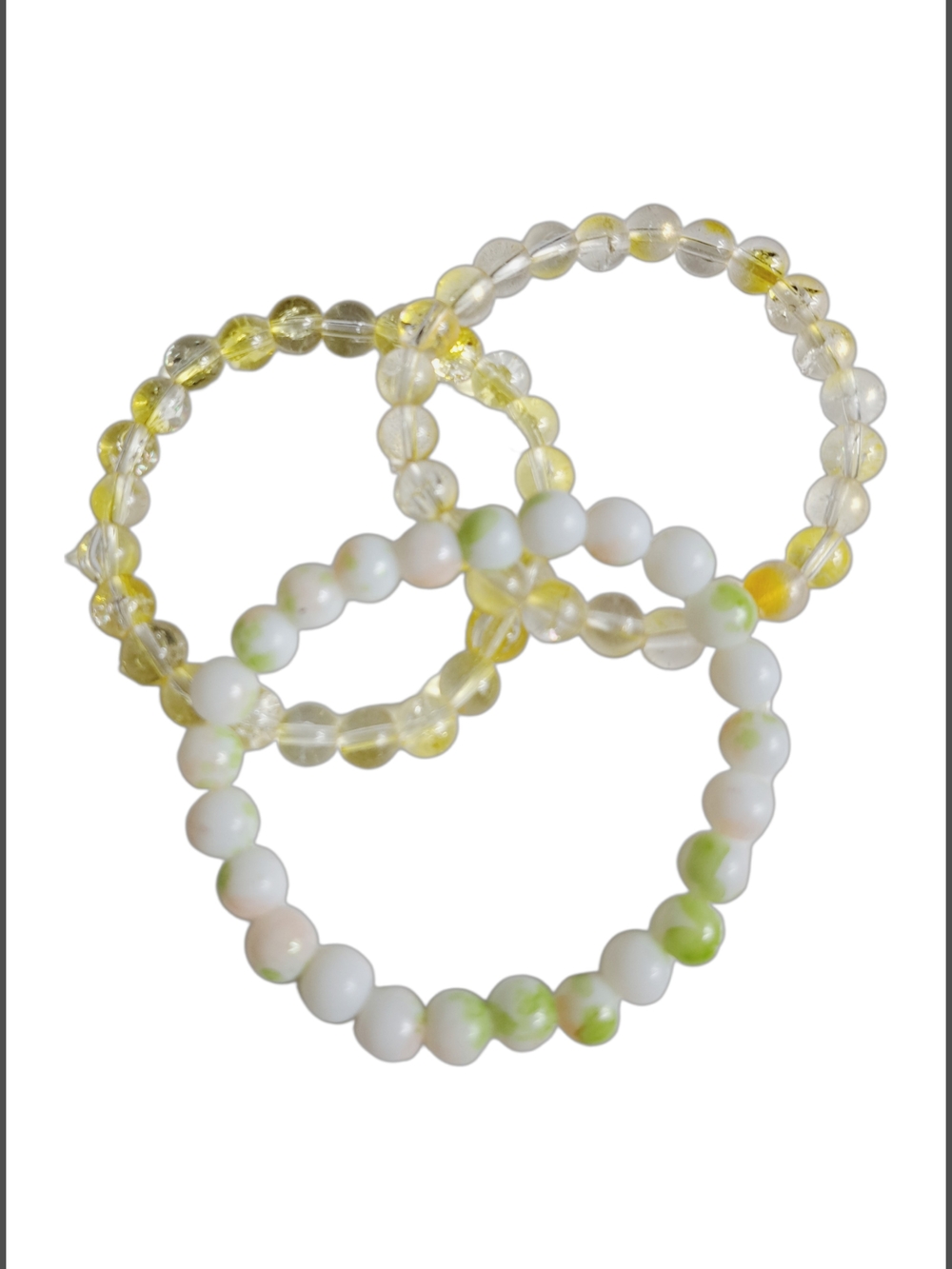 Unisex Beaded Stretch Bracelets w/ Natural Stone Gemstones